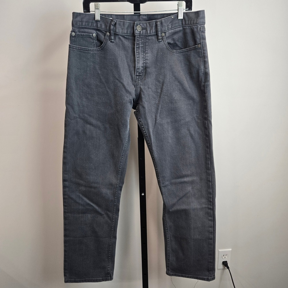 Banana Republic Mens Straight Grey Jeans 34x30 Dark Grey Stretch Casual Office